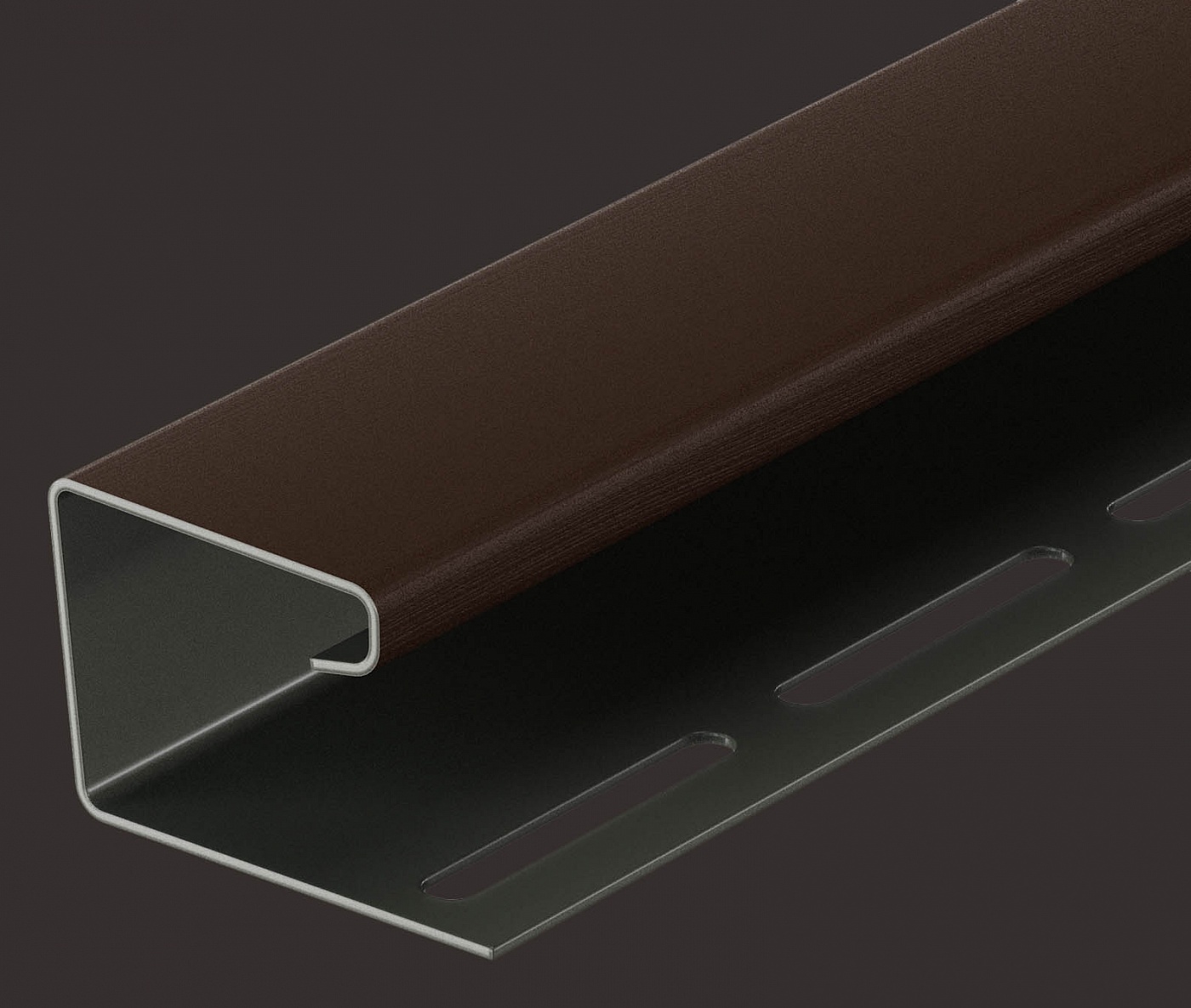 Виниловый сайдинг - Accessories - LUX stone - J-Channel - J-профиль 30 мм, Шоколад